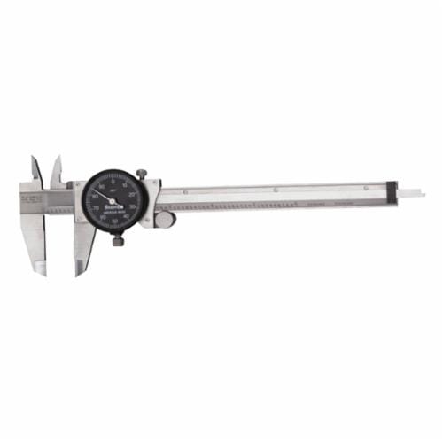 Starrett® B120A-6 Accurate Direct Reading Reliable Dial Caliper With Plastic Case, 0 to 6 in, Graduation 0.001 in, 5/8 in Inside x 1-1/2 in Outside D Jaw, Stainless Steel, Satin